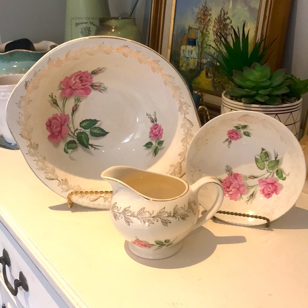 Antique J&G Meakin Golden Laurel 18K Dishes